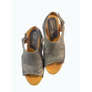 Sbicca Vintage Collection Raza Wood Heel Clog Sling Back Stud Leather 40 US 9.5